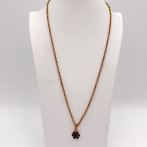 Vintage Monet Emerald Green Rhinestone‎ Starburst Pendant Necklace Signed